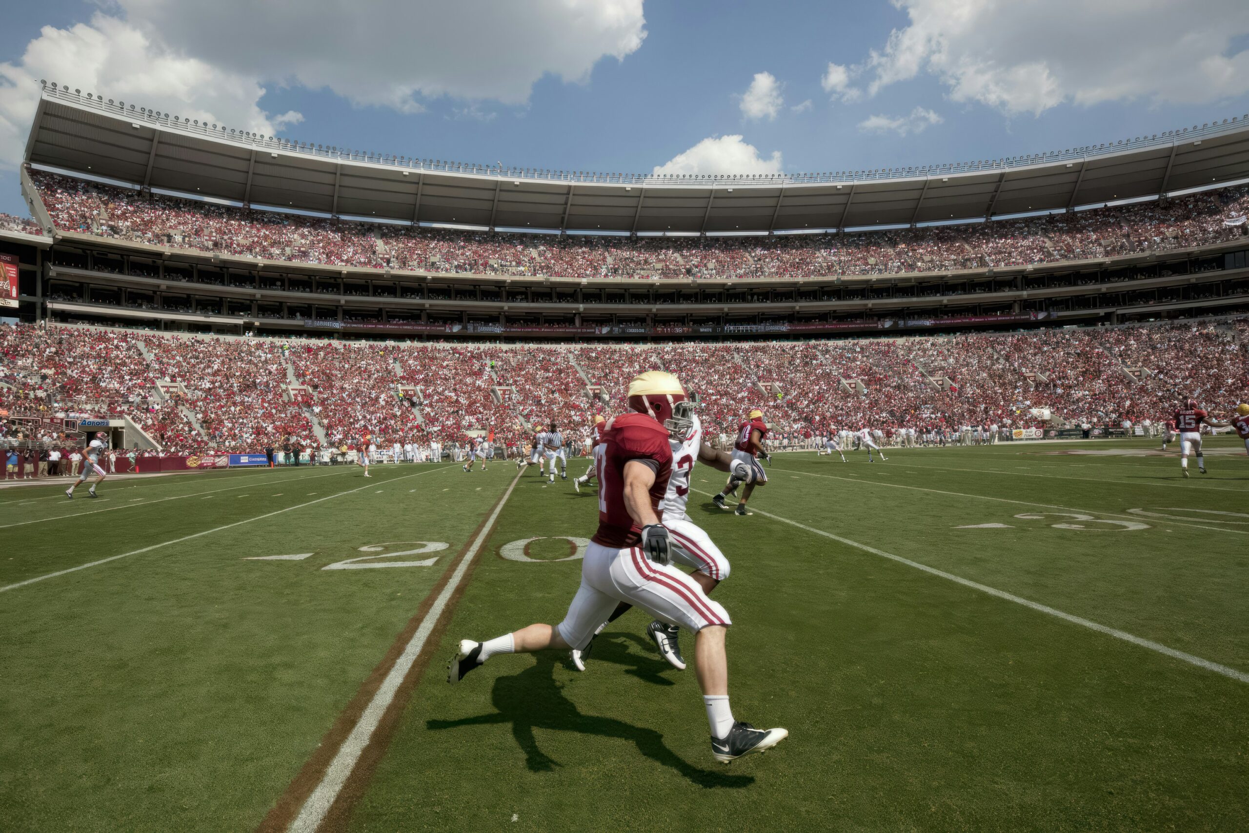 American Football played in stadium 