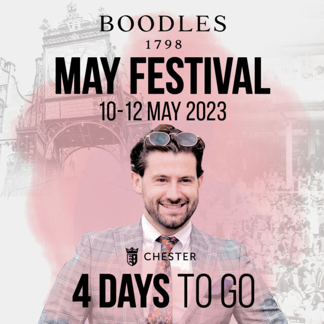 It's coming! The Boodles May Festival is nearly here, marking the start of the season here at #ChesterRaces!🌸

Don't miss out on the fabulous racing at the oldest racecourse in the world!🏇

Tickets available via the link in our bio above!

#4DaysToGo #BoodlesMayFestival #ItsComing #ChesterRaces #MayMemories