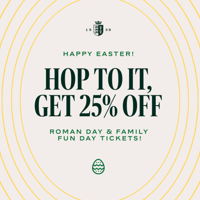 It's time for an Easter Egg Hunt! 🐰

To find our special Easter offer, you'll need to head over to our website and search for the Easter Egg icon.

(Hint: Just like an Easter bunny, burrow down to the bottom to find your treat!) 👀

The egg will reveal a code which will give you 25% off at checkout for the following fixtures:

⚔️ Roman Day, Saturday 25th May 2024

😎 Family Fun Day, Sunday 4th August 2024

Offer Expires: Monday 1st April, 2024

🤞 Go to our website now to start your Easter Egg hunt - good luck! Link in bio.

T&C's Apply: Offer is available for tickets in the Roodee, Tattersalls and County Concourse enclosures only. Maximum of x2 tickets can be purchased for ONE of the following fixtures: Roman Day (Saturday 25th May 2024) or Family Fun Day (Sunday 4th August 2024.) Offer ends Monday 1st April at 11:59pm GMT.