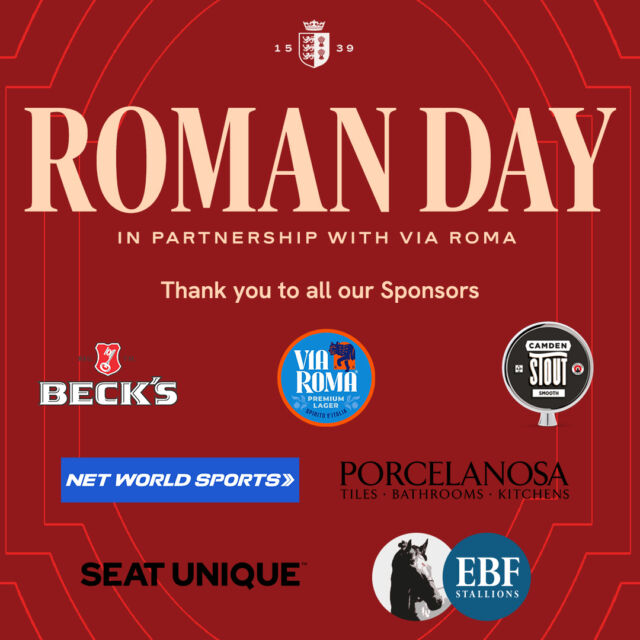 We would like to take the time to thank our Race Sponsors for Roman Day in partnership with Via Roma🎉🏇

Your support means a lot to us here at #ChesterRaces👏

Via Roma
@BritishEBF
@Networldsports 
Beck’s 
@Camdentownbrewery
@Porcelanosa 
@Seatunique 
@Budweiser.abinbev
